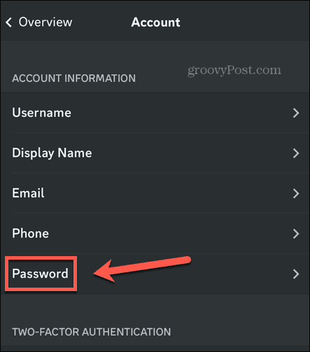 discord lösenordsinställningar