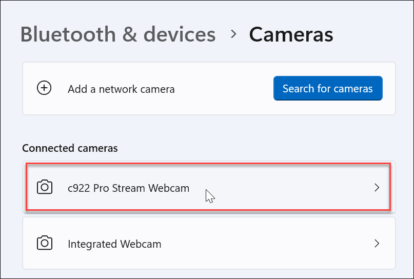 Hantera webbkamerainställningar på Windows 11