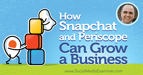 Hur Snapchat och Periscope kan växa ett företag med insikter från John Kapos på Social Media Marketing Podcast.