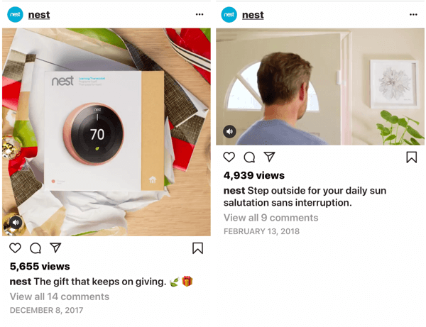 Använd ett sexstegs arbetsflöde för att skapa video för flera plattformar, exempel på kvadrat vs. widescreen video i flöde på social by nest