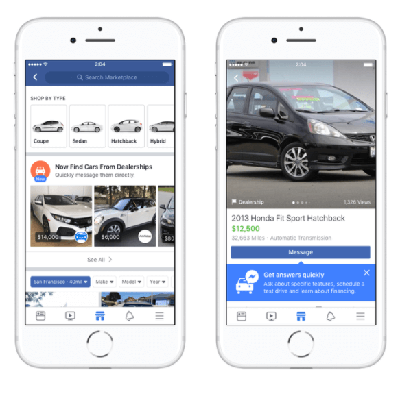 Facebook Marketplace samarbetar med ledande bilindustri Edmunds, Cars.com, Auction123 och mer för att göra bilköp enklare för kunder i USA