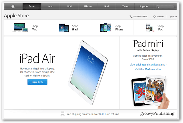 Apple Store har nu den nya iPad Air tillgänglig