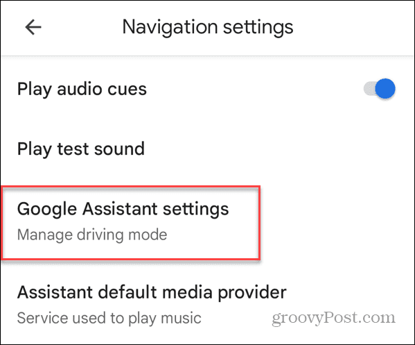 inställningar för Google Assistant