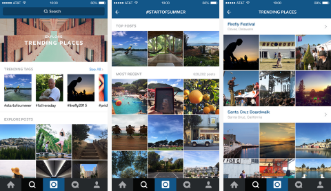 Instagram introducerar en ny funktion för sökning och utforskning