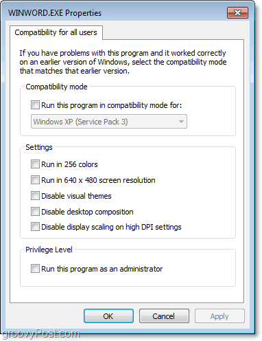 hur du justerar kompatibilitetsinställningar för alla Windows 7-användare