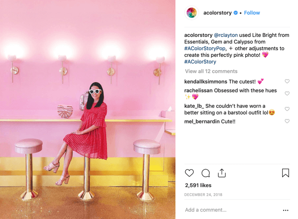 Skapa en A Color Story Instagram-berättelse steg 7 som visar ett färdigt inlägg.