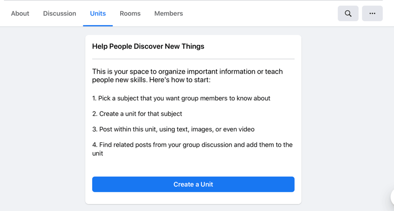 alternativ för att skapa en enhet på facebook-enheterna låda en enhetsflik