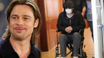 Foton av Brad Pitt i en rullstol rädd!