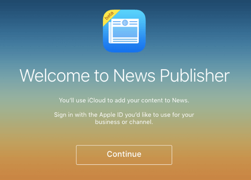 inloggning för Apple News Publishers