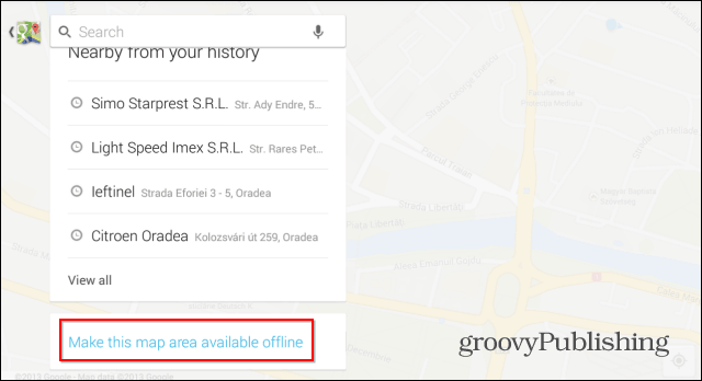 Spara Google Maps för offline användning och starta navigering direkt