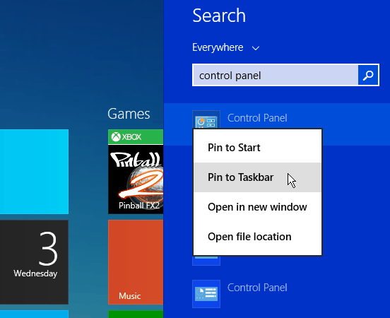Windows 8.1-sökning