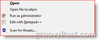 Lägg till Kör som annan användare till Windows Explorer-kontextmenyn för Vista och Server 2008:: groovyPost.com