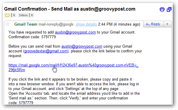 gmail-inkorg - verifieringsmail