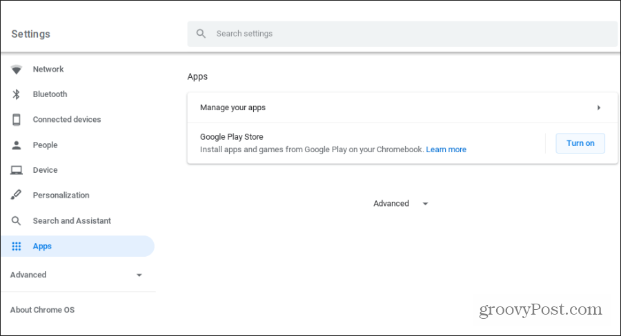google play-appar på Chromebook