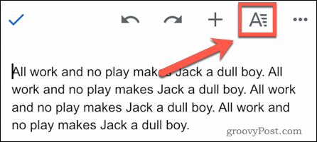 A-ikonen i Google Dokument