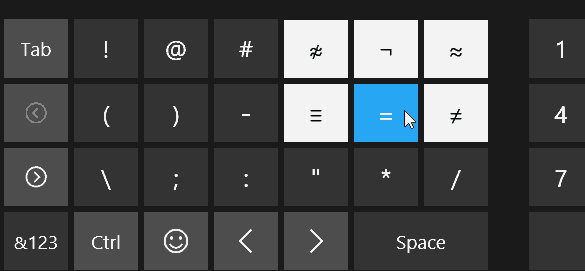 tangentbord alternativa symboler