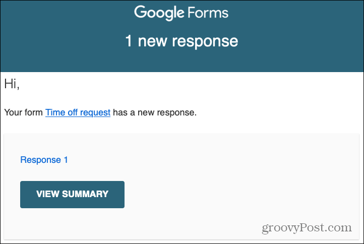 Google Forms-svar E-postvarning