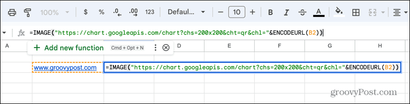 google sheets-kod för att generera qr-kod