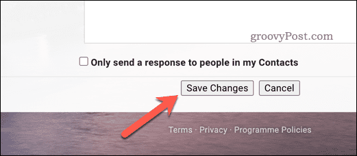 Sparar ändringar av inställningar i Gmail
