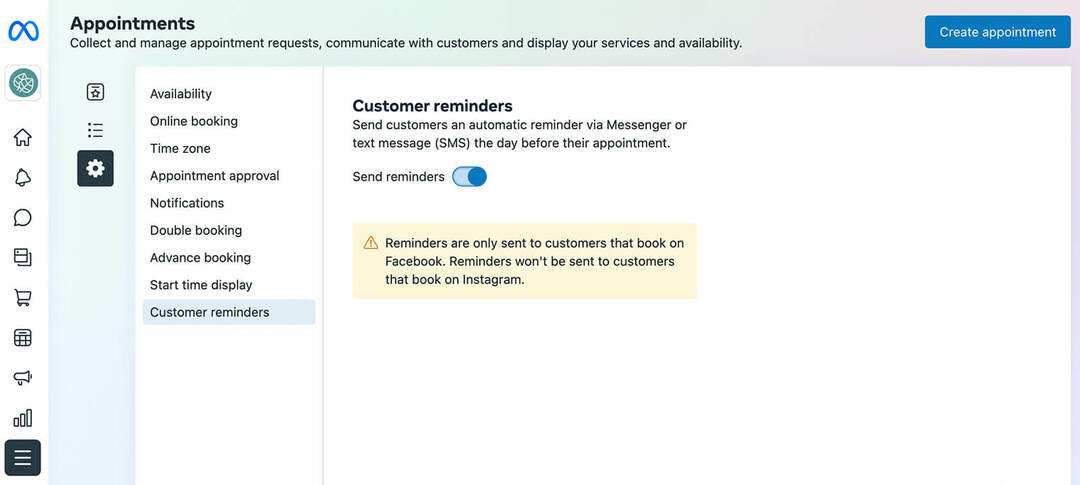 hur-man-hanterar-bokade-möten-eller-bokningar-via-meta-business-suite-send-reminders-panel-click-settings-tab-select-customer-reminders-click-toggle-to-enable-example- 19