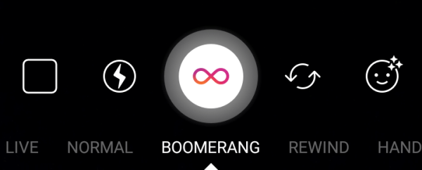 Använd Boomerang förvandlar en serie bilder till en looping-video.