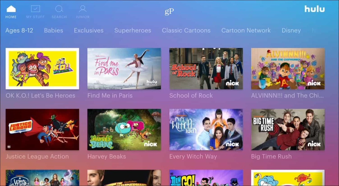 Hulu barnprofil Apple TV