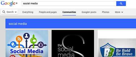 google + community-sökning