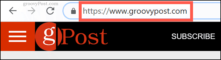 GroovyPost.com-domännamnet i Chrome URL-fält