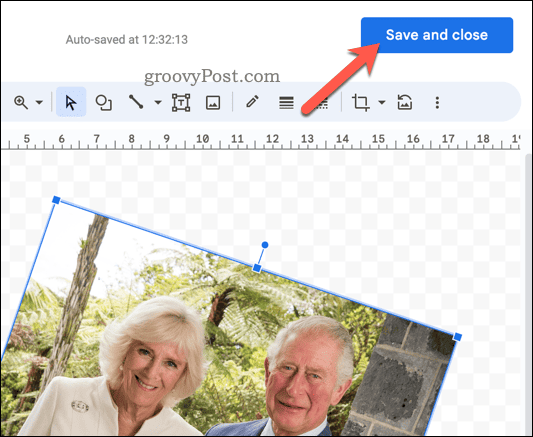 Sparar en uppdaterad Google Dokument-bild