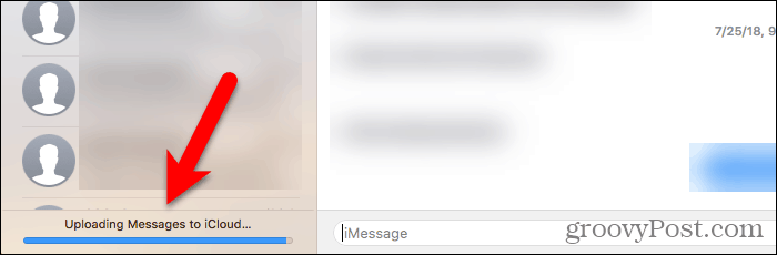 Ladda upp meddelanden till iCloud på Mac