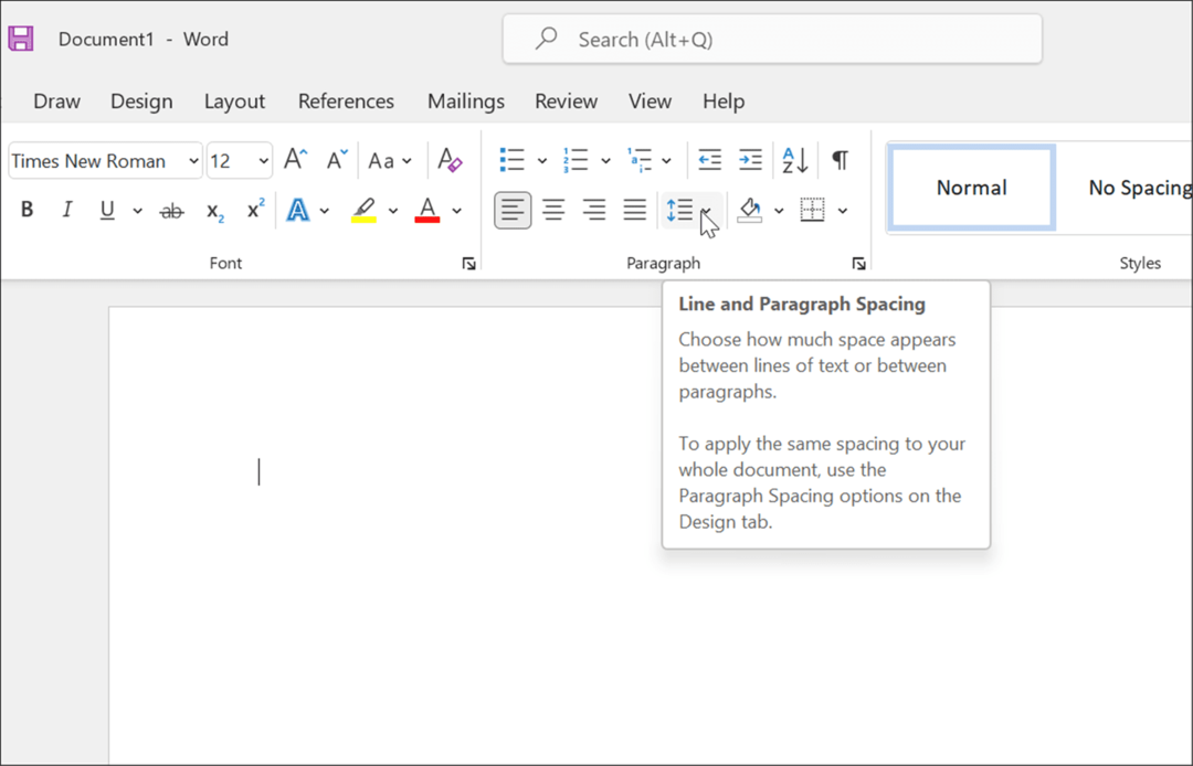 mellanrumsformat apa-stil i Microsoft Word