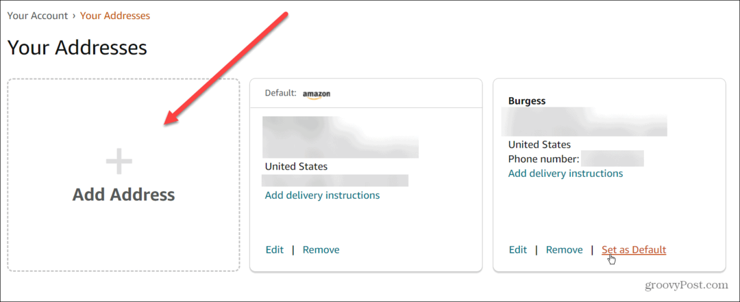 Ändra din leveransadress på Amazon