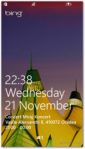 Windows Phone 8 Lås skärmens snabbstatus