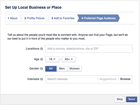 facebook lokala företags sida föredragen publik