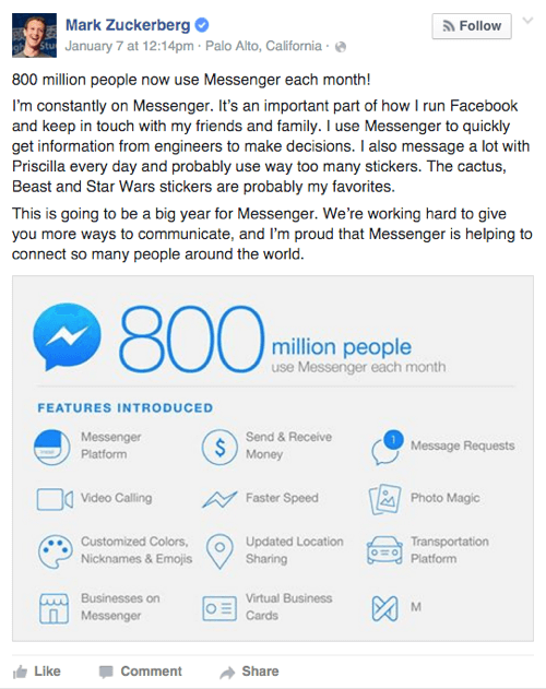 Facebook Messenger-funktioner