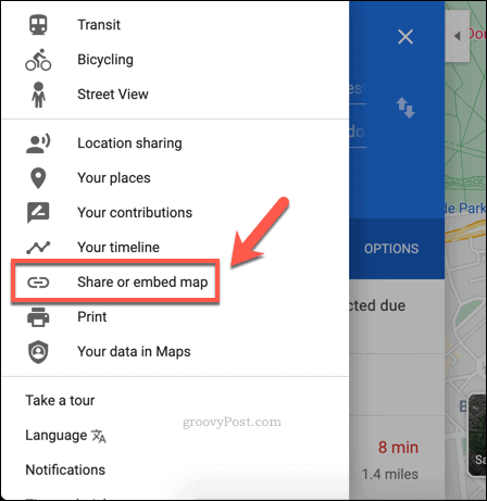 Skapa en delningslänk på Google Maps