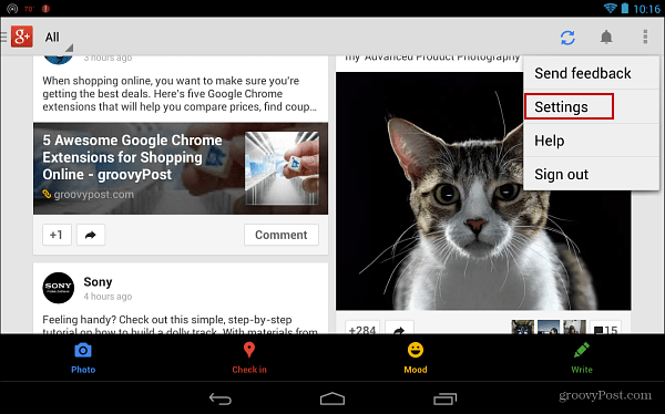 Google+ Inställningar