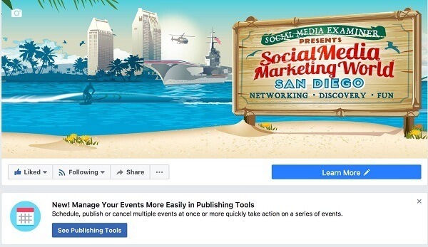 Facebook gör det lättare att hantera Facebook-händelser från en sida i Publishing Tools.