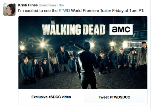 walking dead twitter omedelbart upplåsningskort