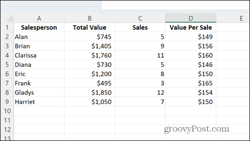 excel sista kolumnordningen