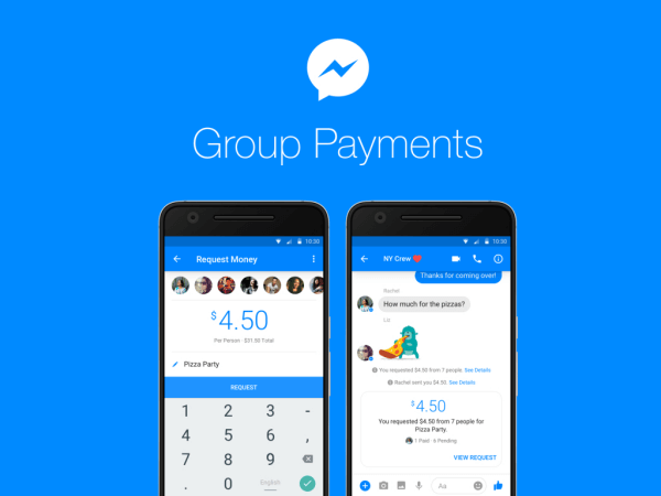 Facebook-användare kan nu skicka eller ta emot pengar mellan grupper av människor på Messenger.