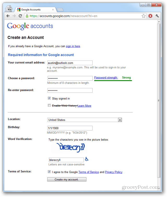 Skapa ett Google-konto Sansar Gmail