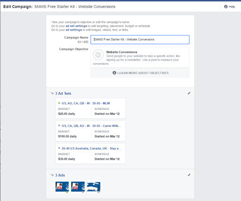facebook ads manager massredigering