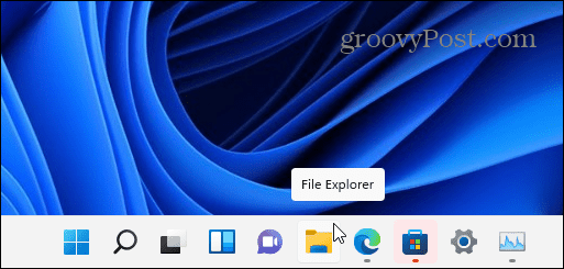 File Explorer-ikonens aktivitetsfält