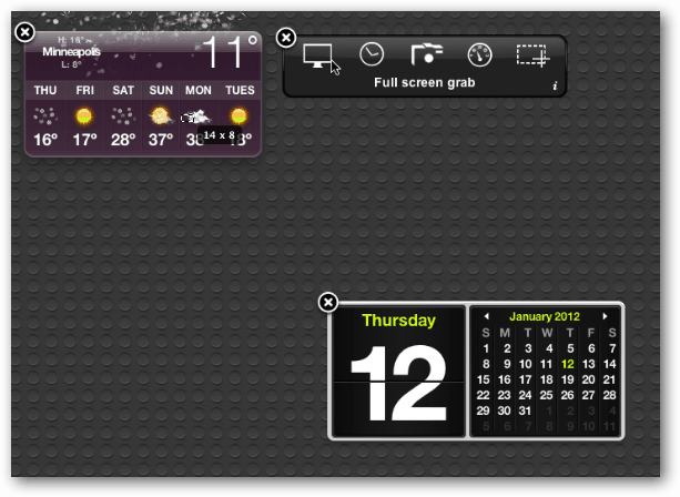 Instrumentpanel Kalender OS X