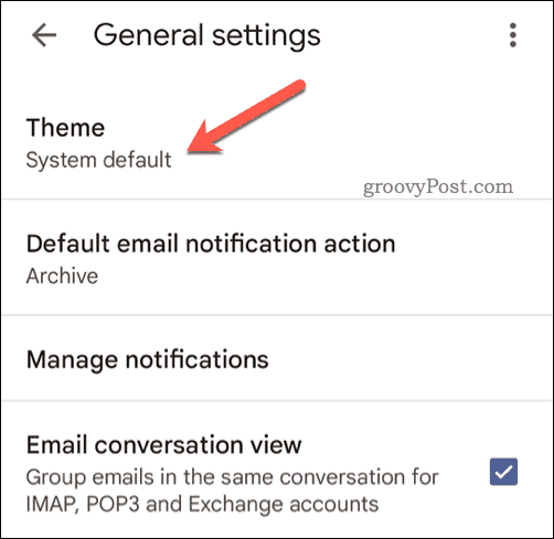 Välj Gmail mobiltema