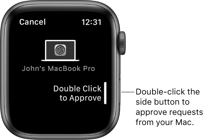 Apple Watch godkänner begäran på Mac