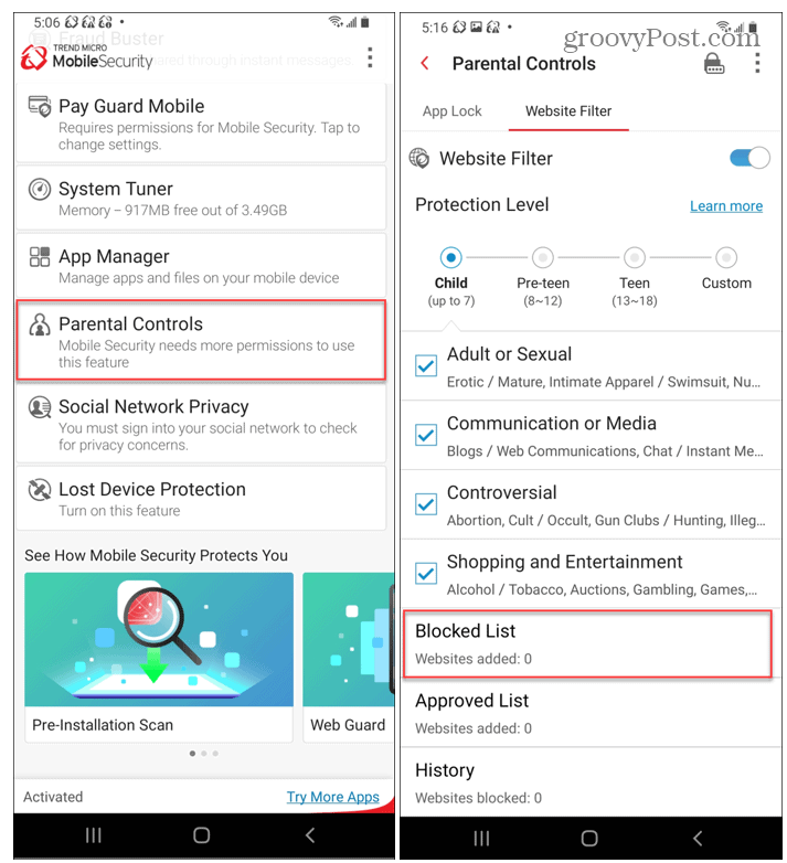 Trend Micro föräldrakontroll