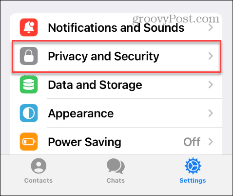 Sekretess- och säkerhetsinställningar i Telegram på iPhone