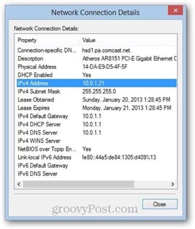 Windows 8-adress för mediaåtkomstkontroll (MAC)